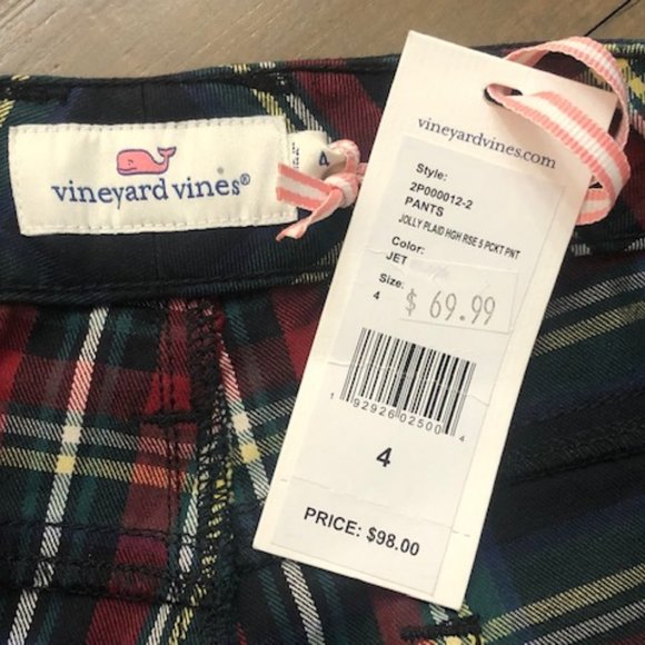Vineyard Vines Jolly Plaid High Rise 5 Pocket Pants - Picture 6 of 6